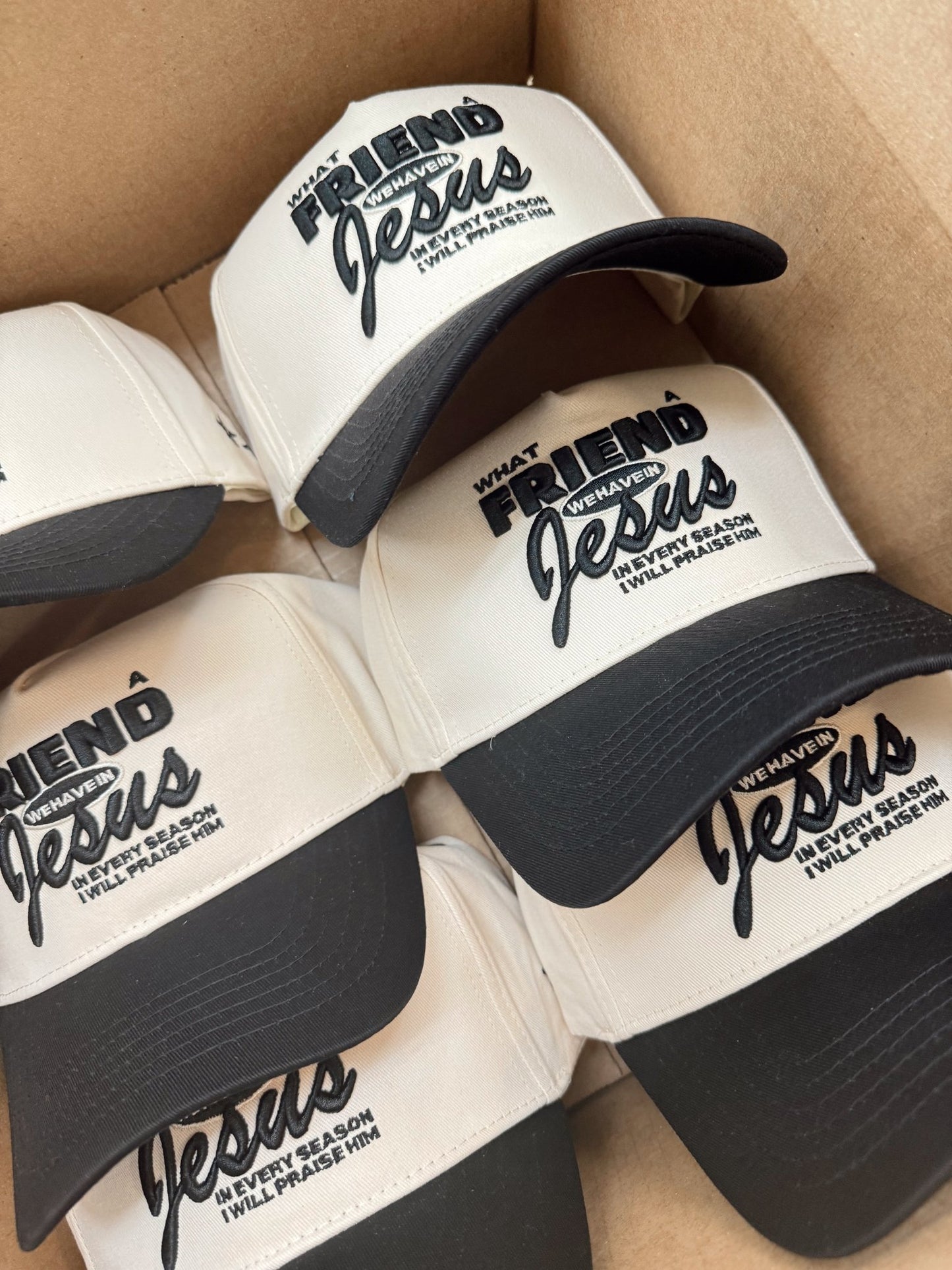 Friend in Jesus - Black Vintage Trucker Hat - Shop LINNY CO