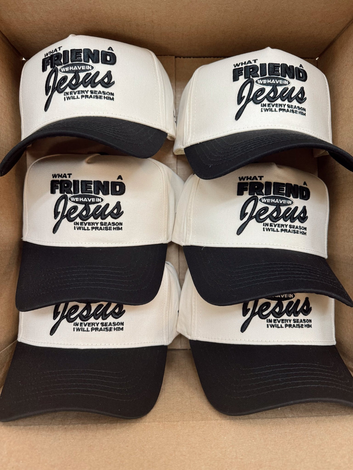 Friend in Jesus - Black Vintage Trucker Hat - Shop LINNY CO
