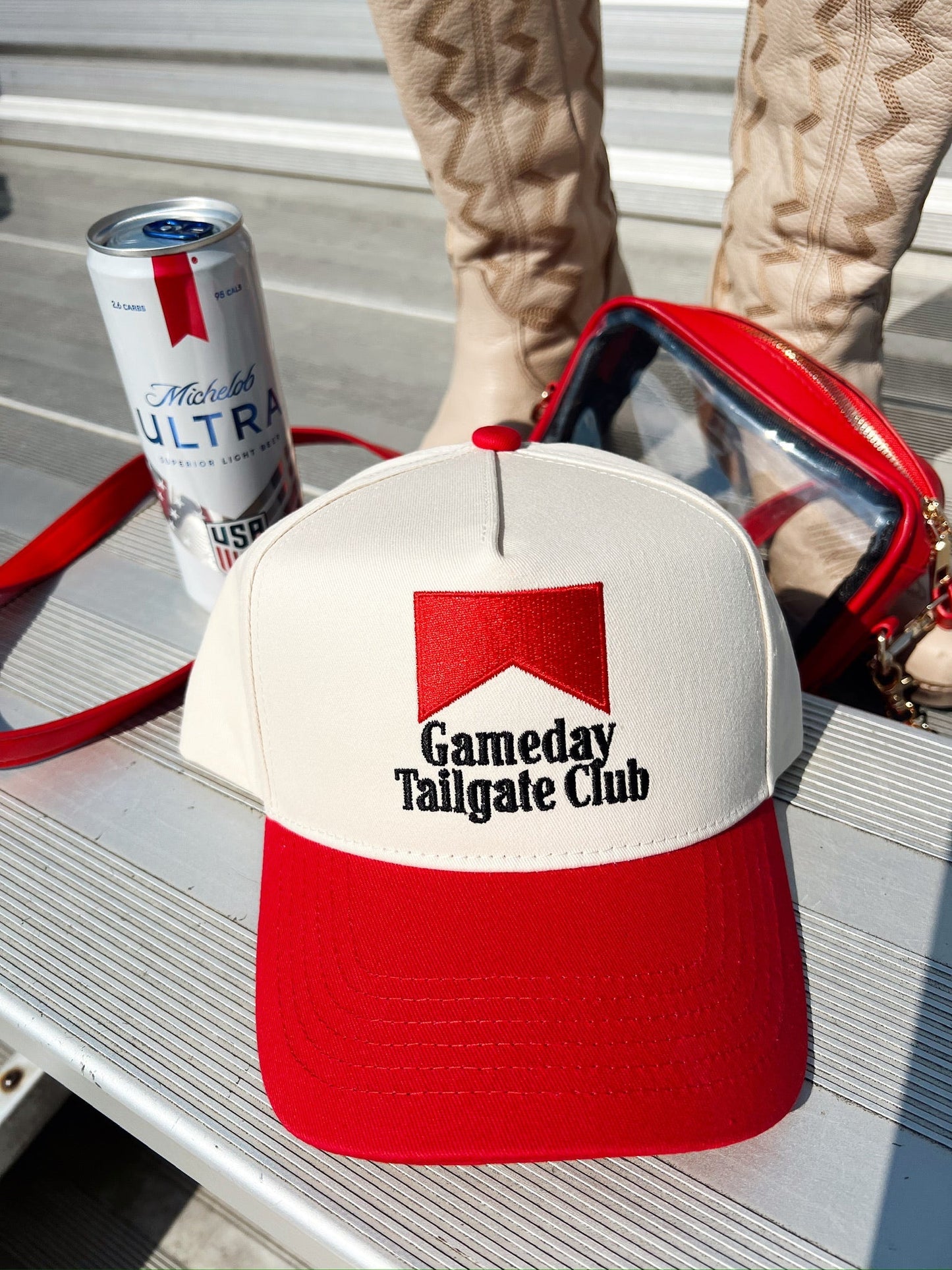 Gameday Tailgate Club - Red Vintage Trucker Hat - Shop LINNY CO