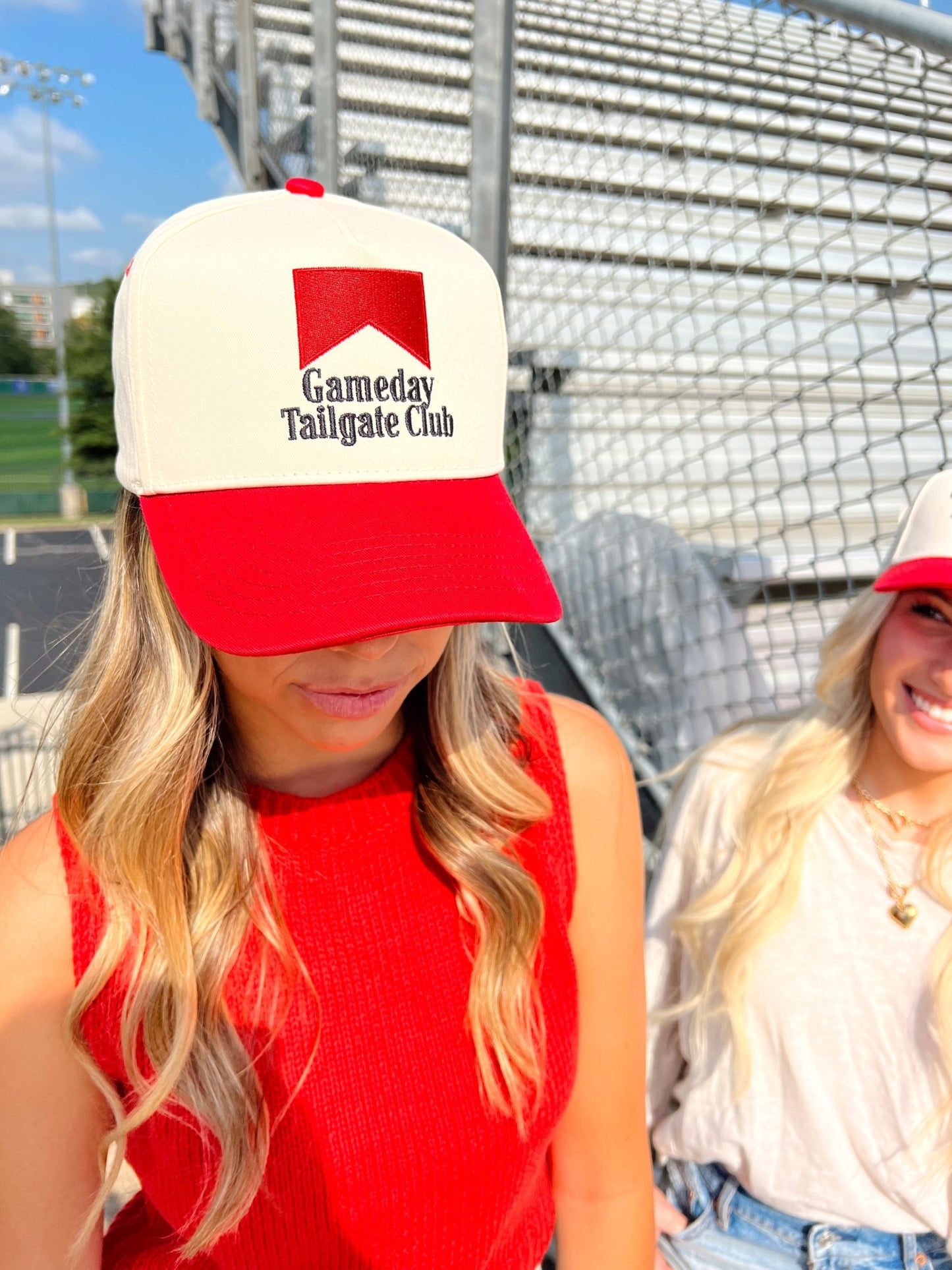 Gameday Tailgate Club - Red Vintage Trucker Hat - Shop LINNY CO