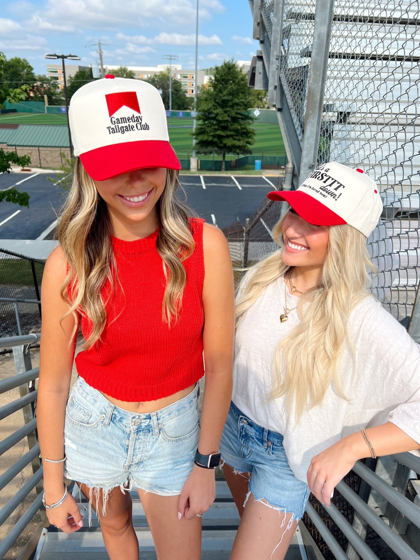 Gameday Tailgate Club - Red Vintage Trucker Hat - Shop LINNY CO