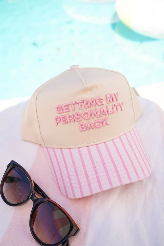 Getting my Personality Back - Pink Stripe Trucker Hat - Shop LINNY CO