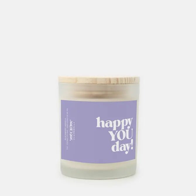 Glass Candle - Happy YOU Day! (Blackberry Vanilla) - Shop LINNY CO