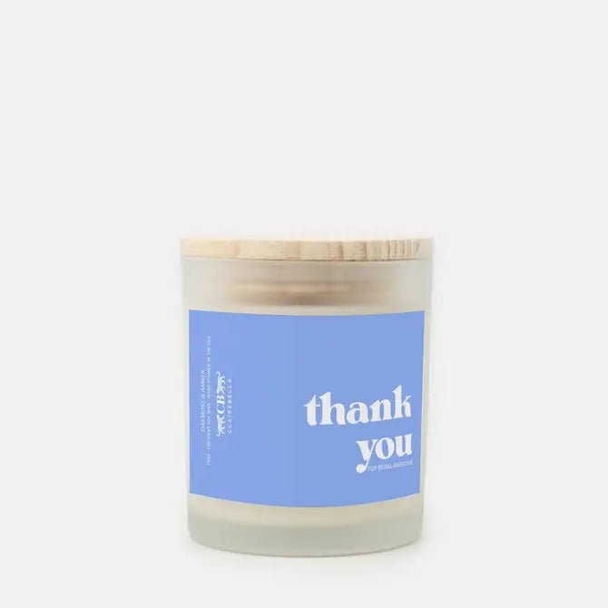 Glass Candle - Thank You (Oak Moss & Amber) - Shop LINNY CO