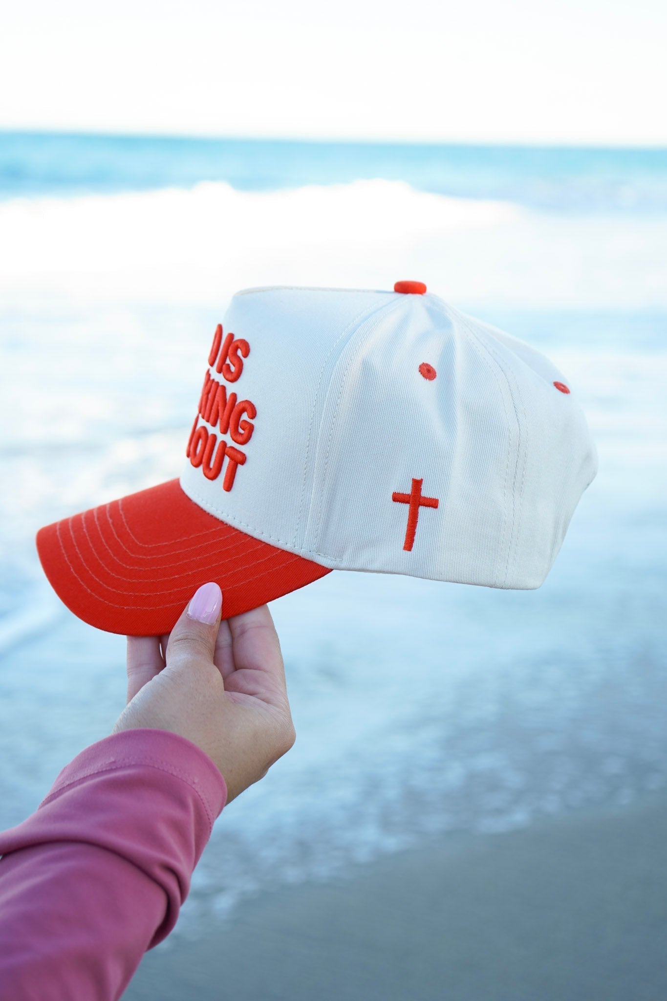 God Is Working It All Out - Red Trucker Hat - Shop LINNY CO