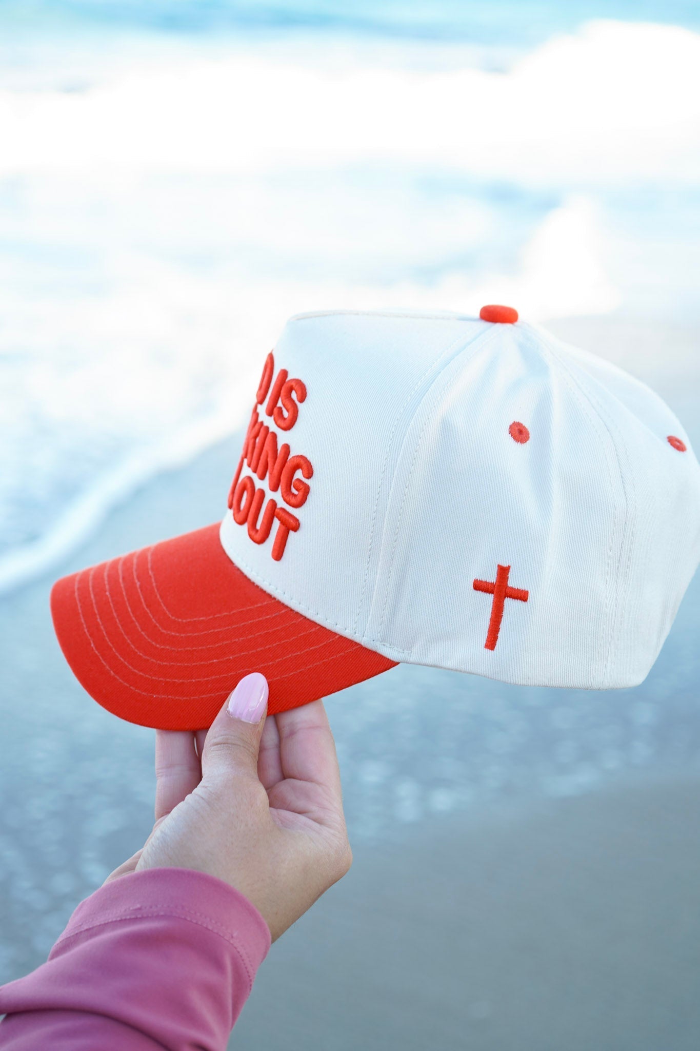 God Is Working It All Out - Red Trucker Hat - Shop LINNY CO