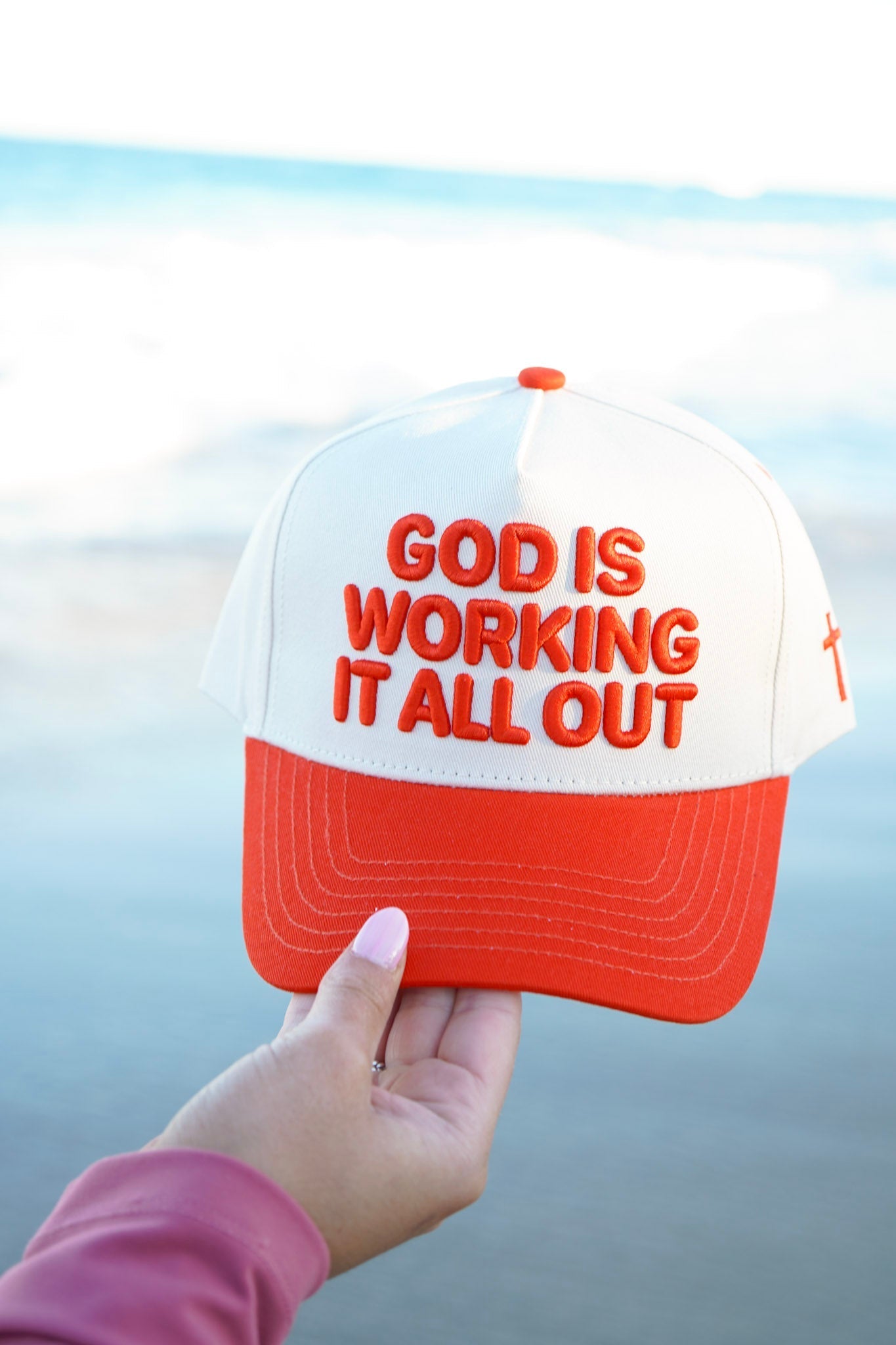 God Is Working It All Out - Red Trucker Hat - Shop LINNY CO