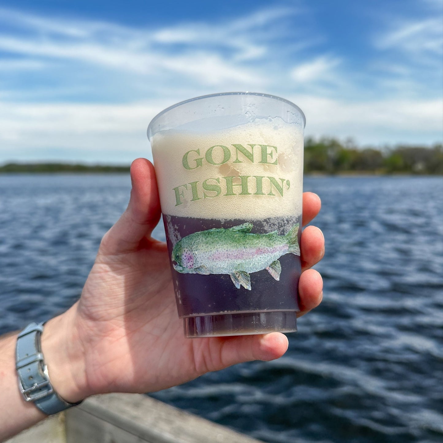 Gone Fishing Frosted Cup - Shop LINNY CO
