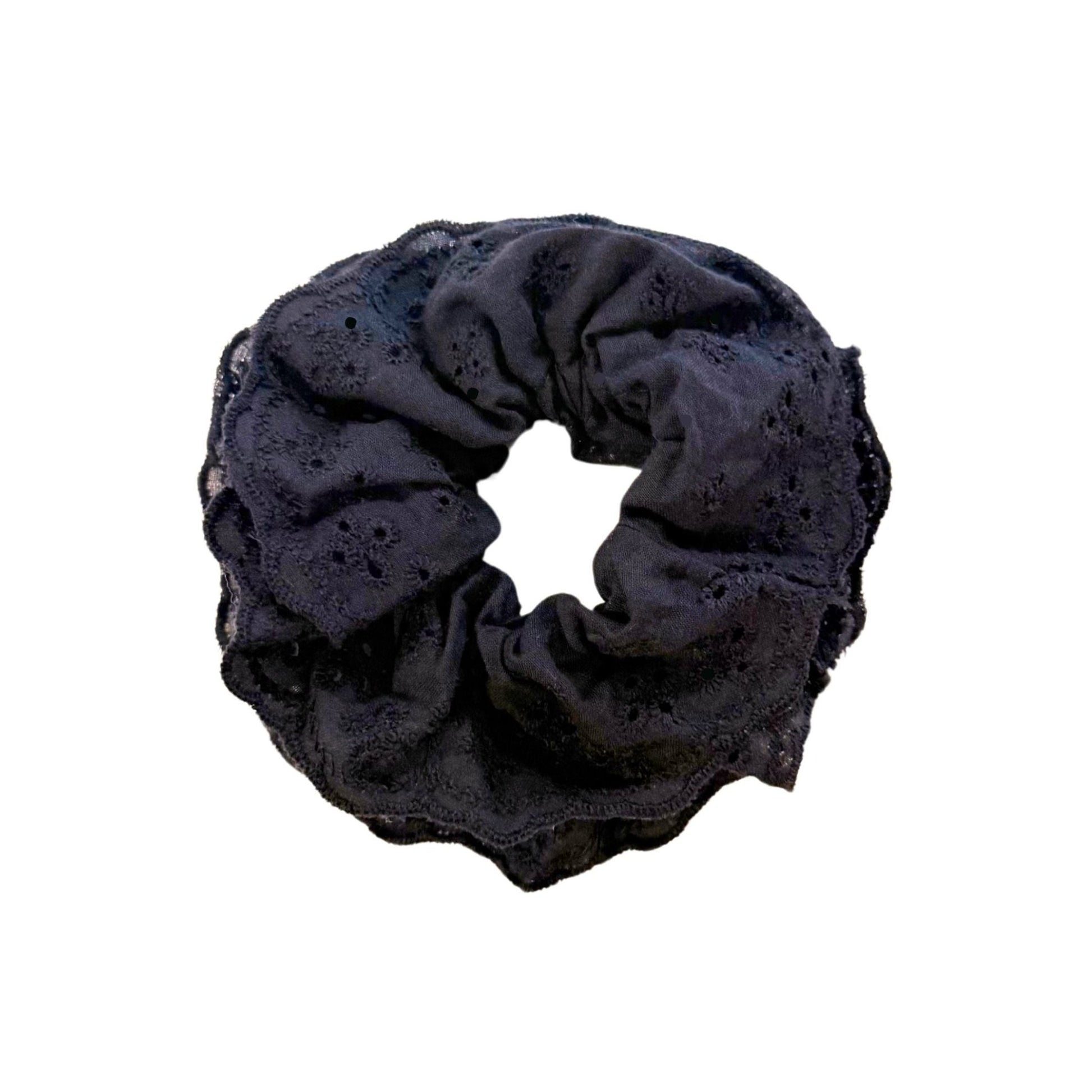 Hair Scrunchie Greer - Eyelet Black - Shop LINNY CO
