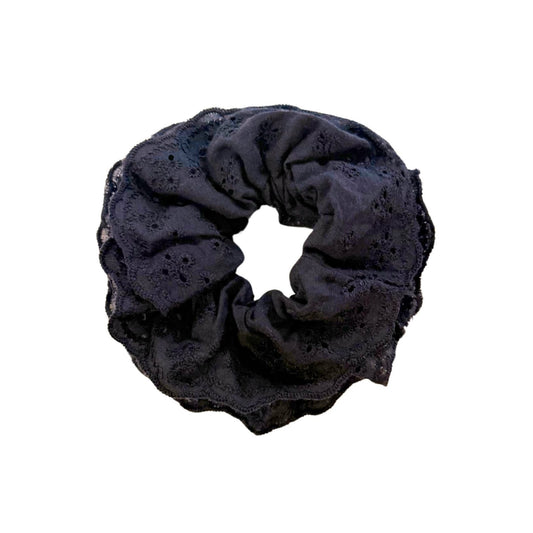 Hair Scrunchie Greer - Eyelet Black - Shop LINNY CO