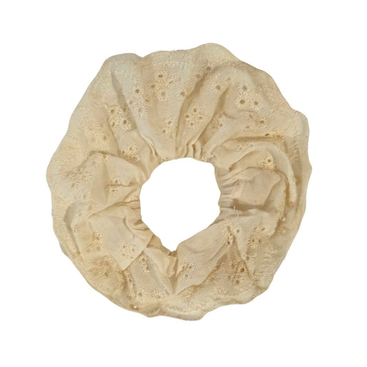 Hair Scrunchie Greer - Eyelet White - Shop LINNY CO