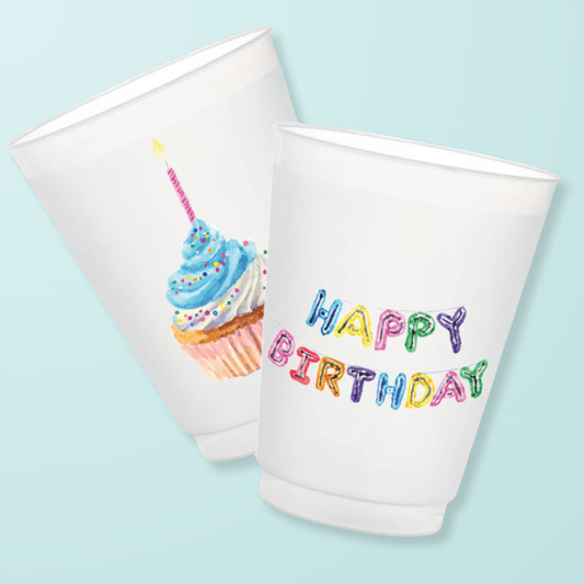 Happy Birthday Frosted Cup (Double - Sided) - Shop LINNY CO