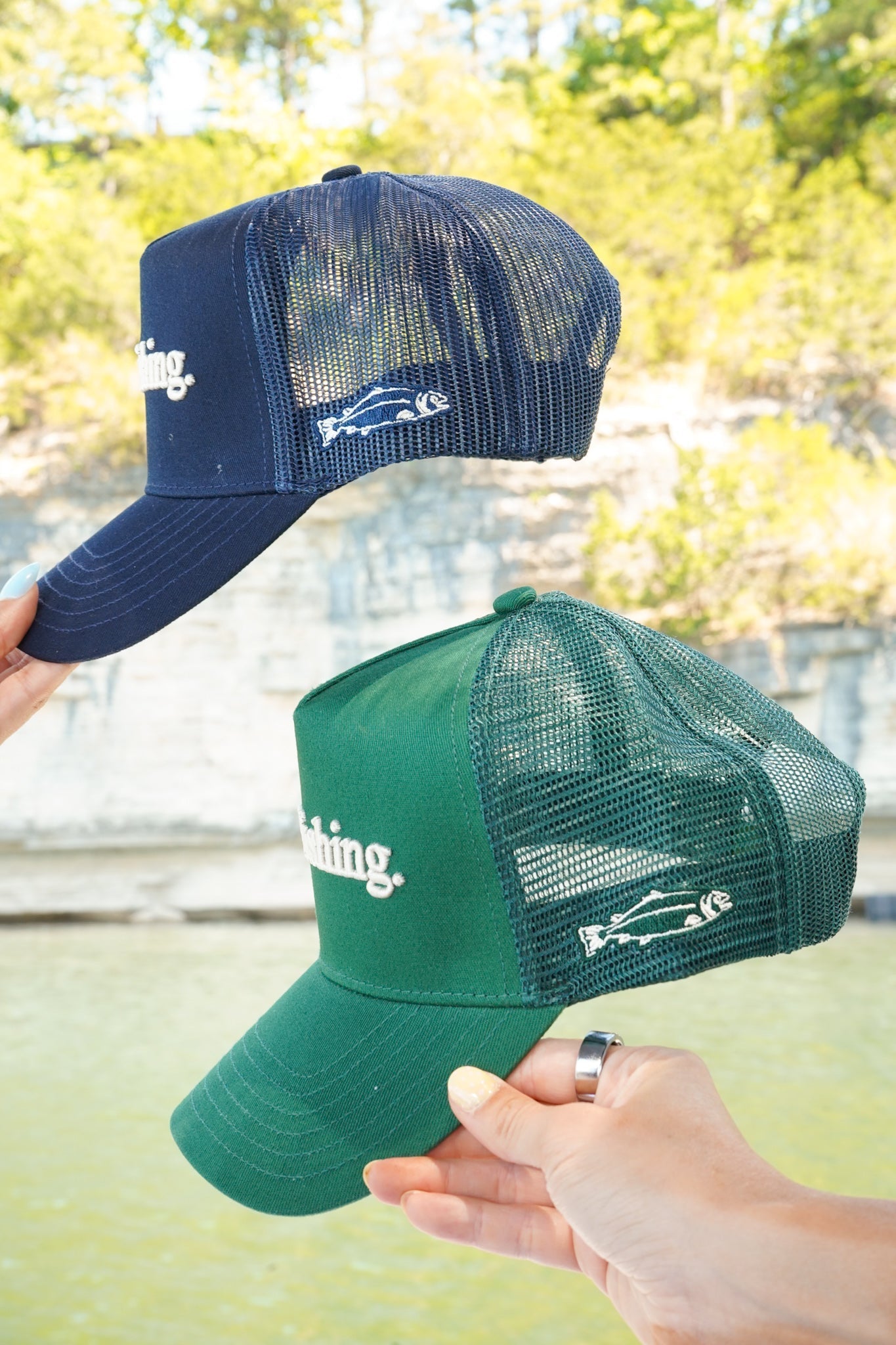 He's Fishing Trucker Hat - Shop LINNY CO