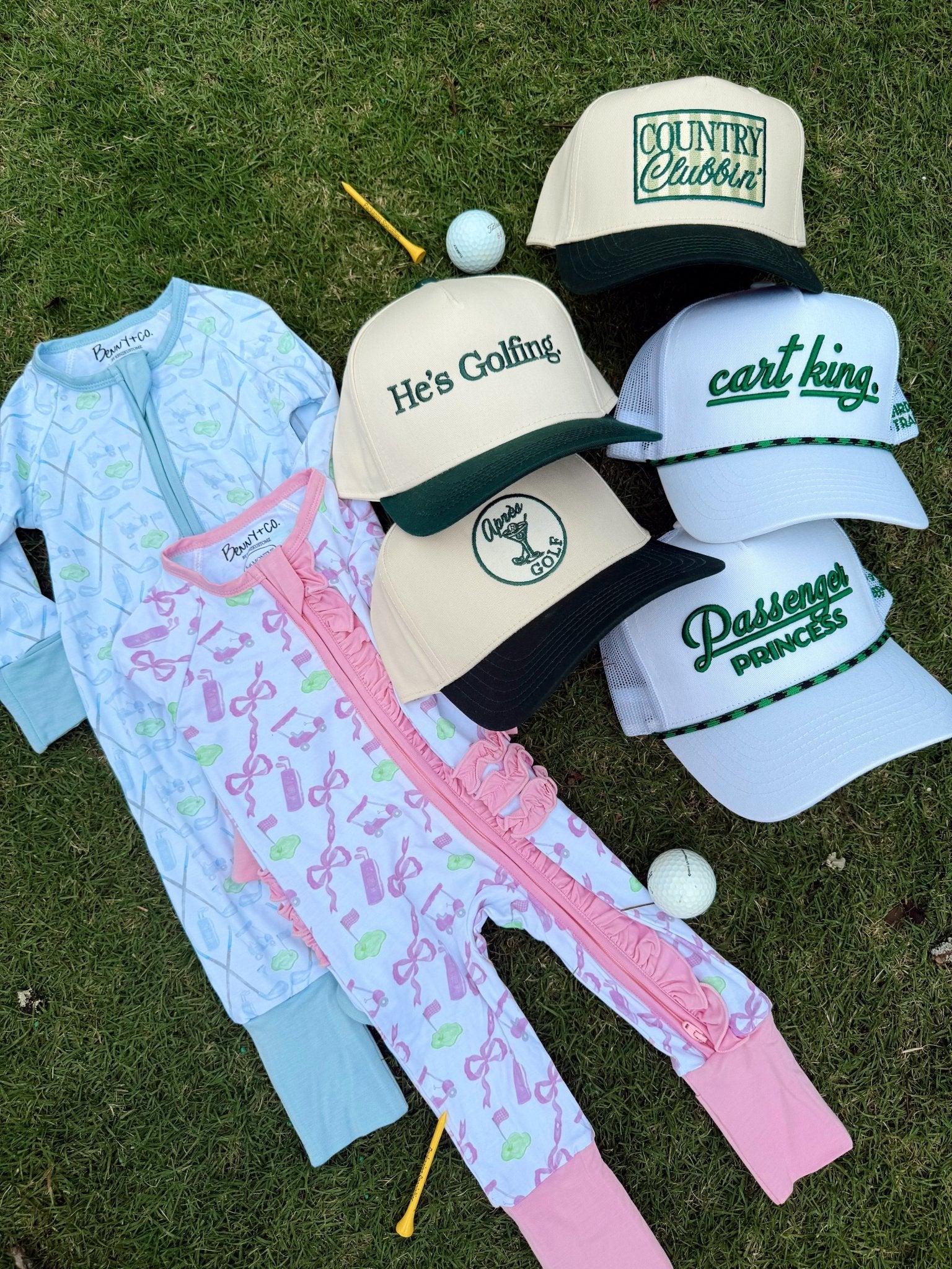 He's Golfing - Green Vintage Trucker Hat - Shop LINNY CO