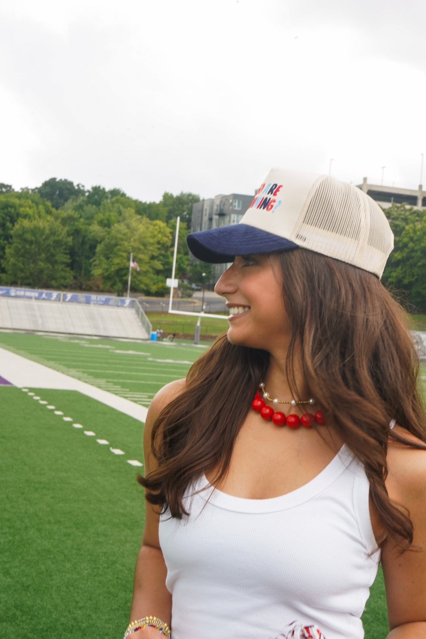 Hey So Are We Winning - Navy Corduroy Trucker Hat - Shop LINNY CO