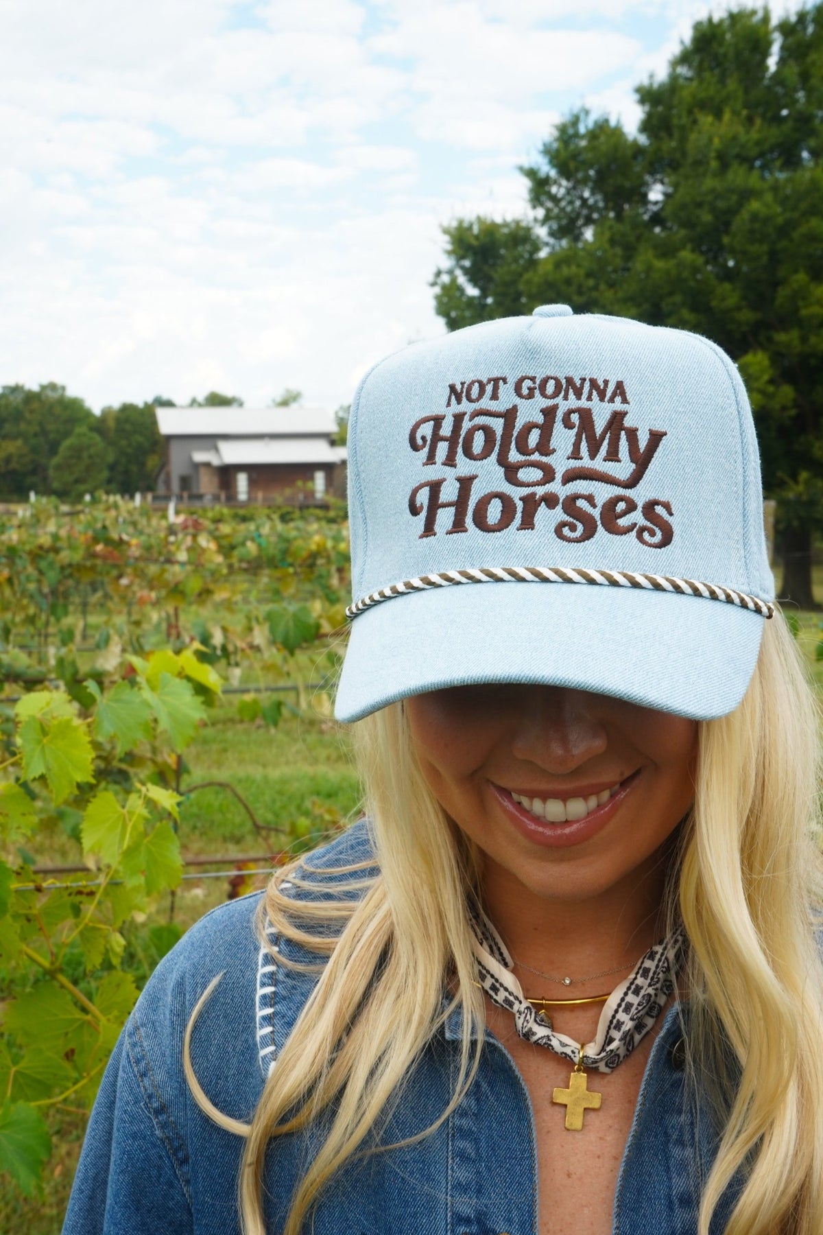 Hold My Horses - Denim Trucker Hat - Shop LINNY CO