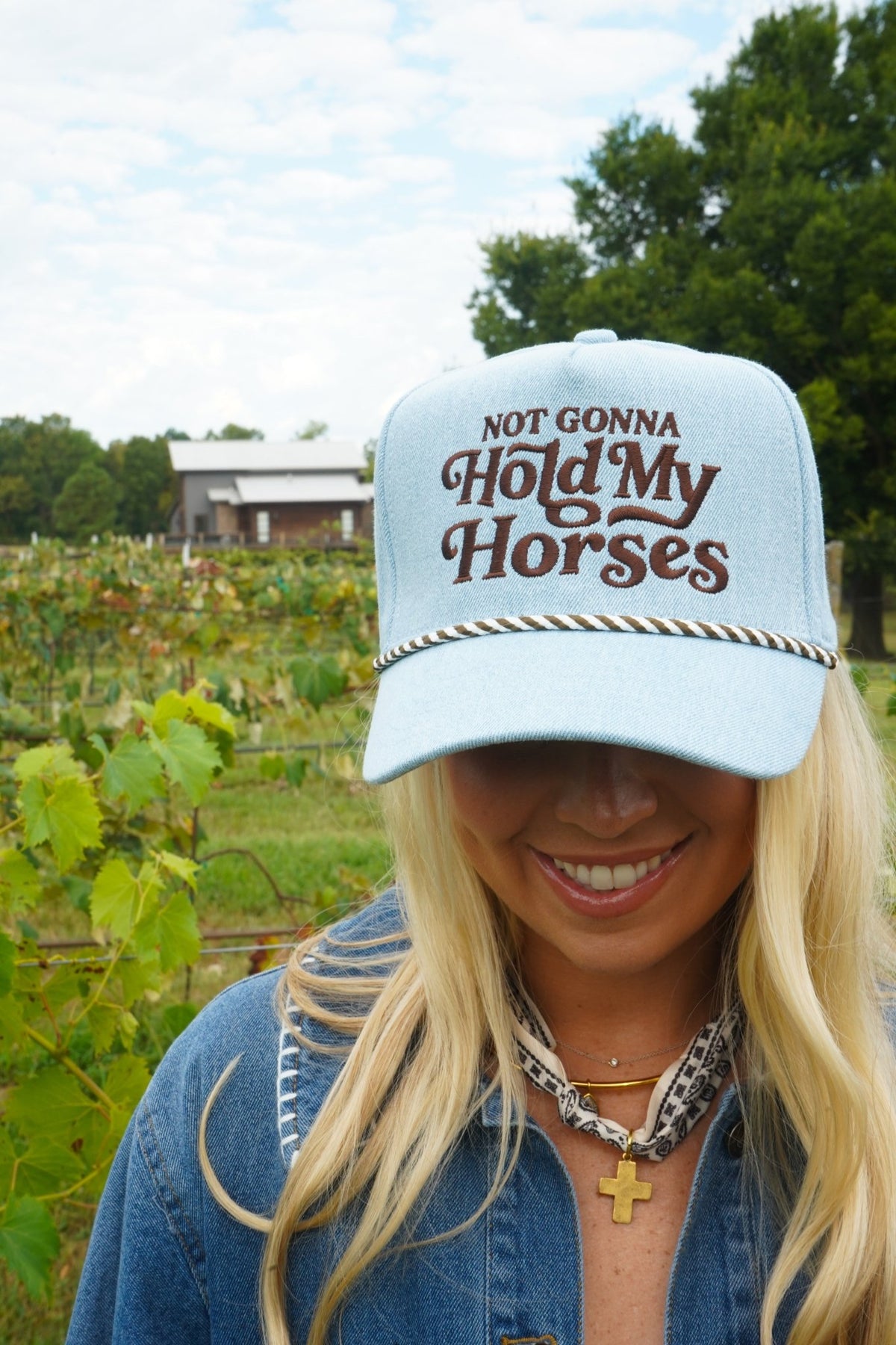 Hold My Horses - Denim Trucker Hat - Shop LINNY CO