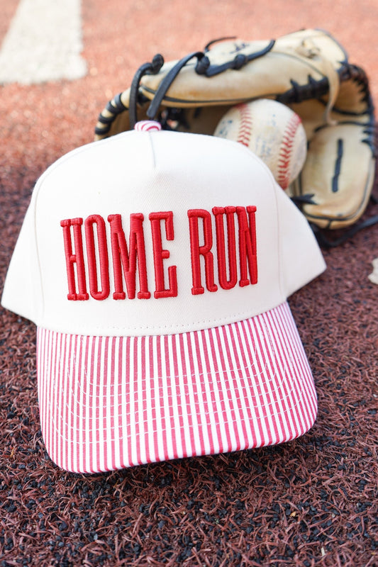 Homerun Baseball - Red Striped Trucker Hat - Shop LINNY CO