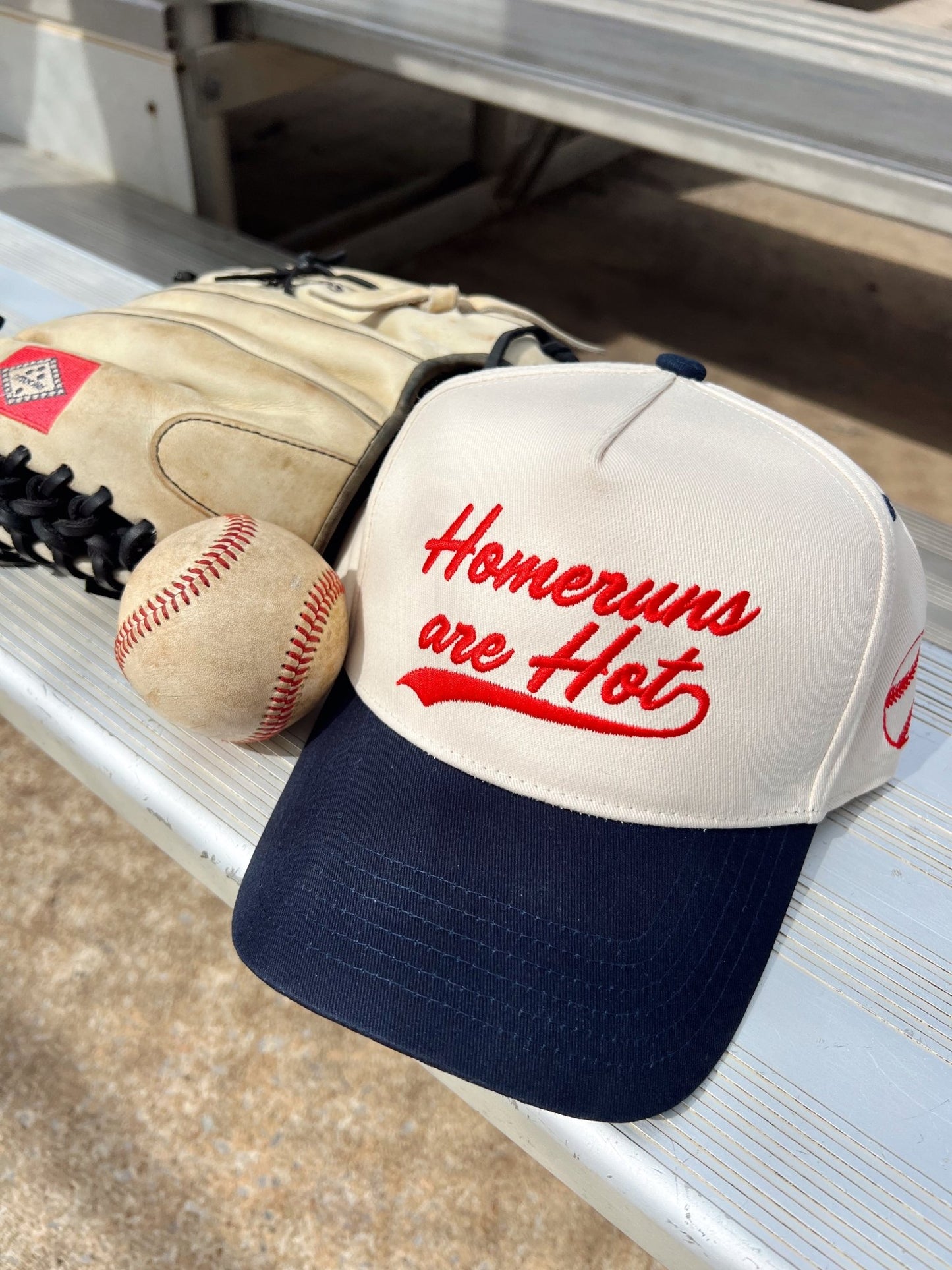 Homeruns are Hot - Navy Vintage Trucker Hat - Shop LINNY CO