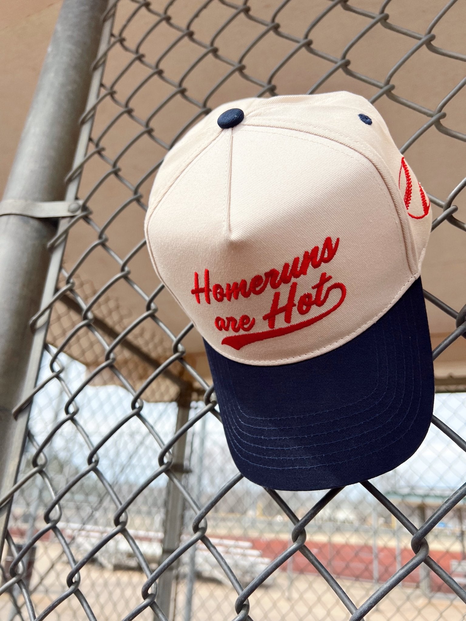 Homeruns are Hot - Navy Vintage Trucker Hat - Shop LINNY CO