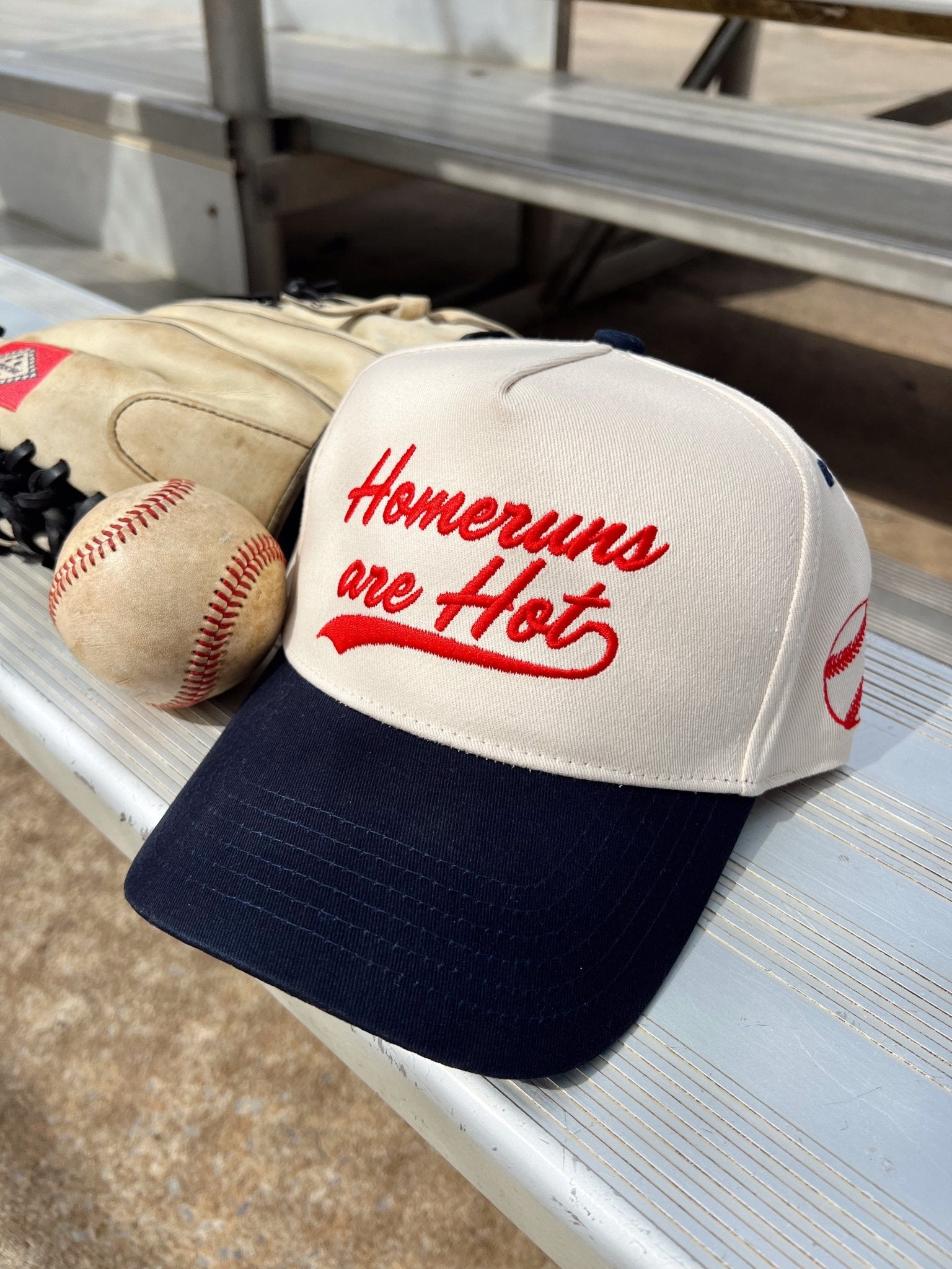 Homeruns are Hot - Navy Vintage Trucker Hat - Shop LINNY CO