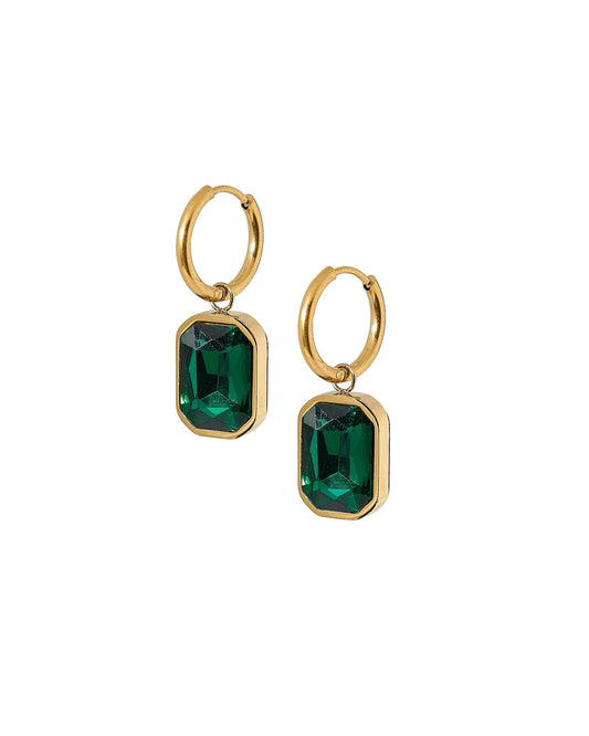 Huggie Charm Earrings - Diana Green - Shop LINNY CO