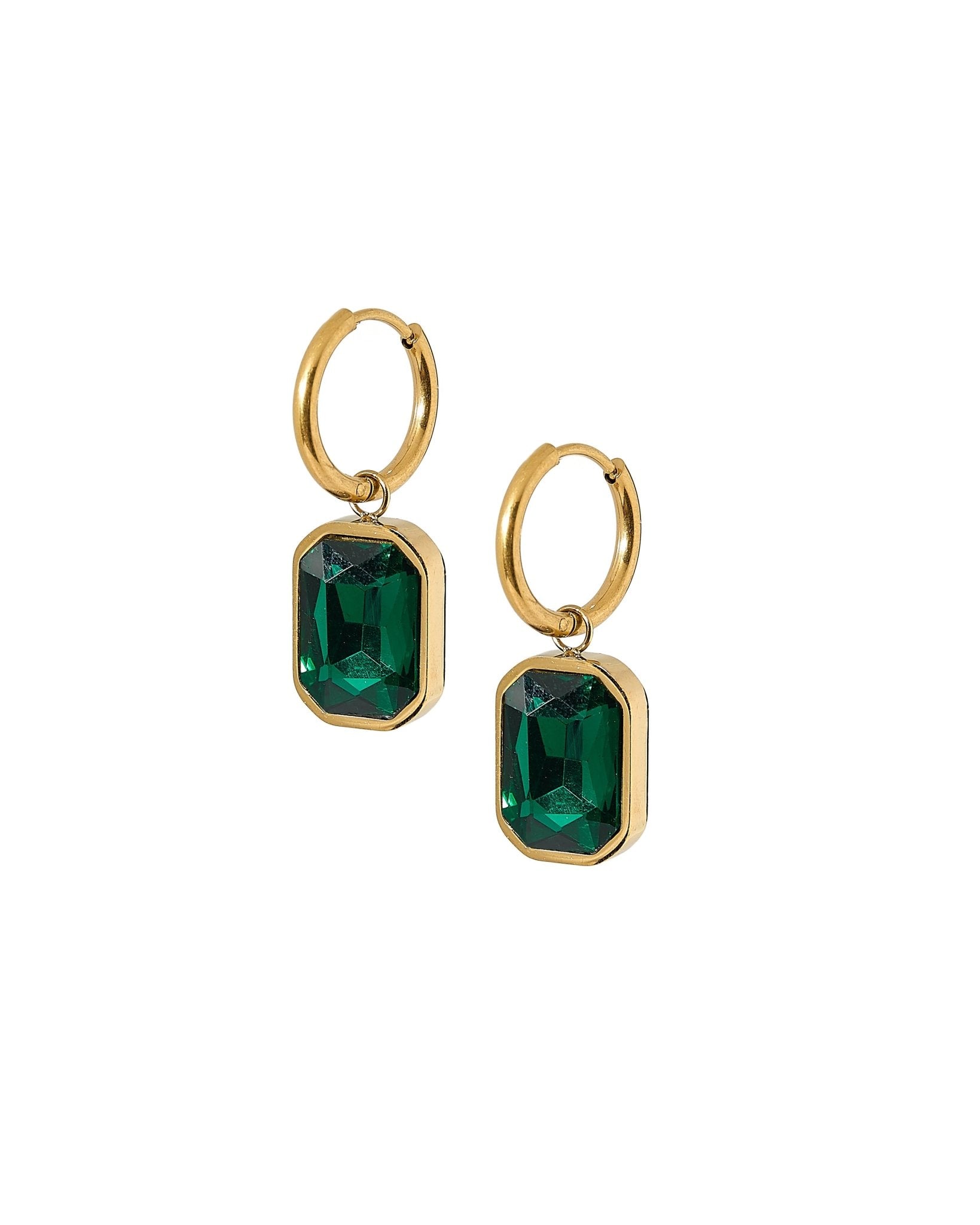 Huggie Charm Earrings - Diana Green - Shop LINNY CO