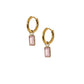 Huggie Charm Earrings - Edith Pink Gold