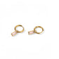 Huggie Charm Earrings - Edith Pink Gold