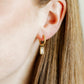 Huggie Charm Earrings - Edith Clear Gold - Shop LINNY CO