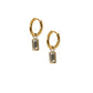 Huggie Charm Earrings - Edith Clear Gold - Shop LINNY CO
