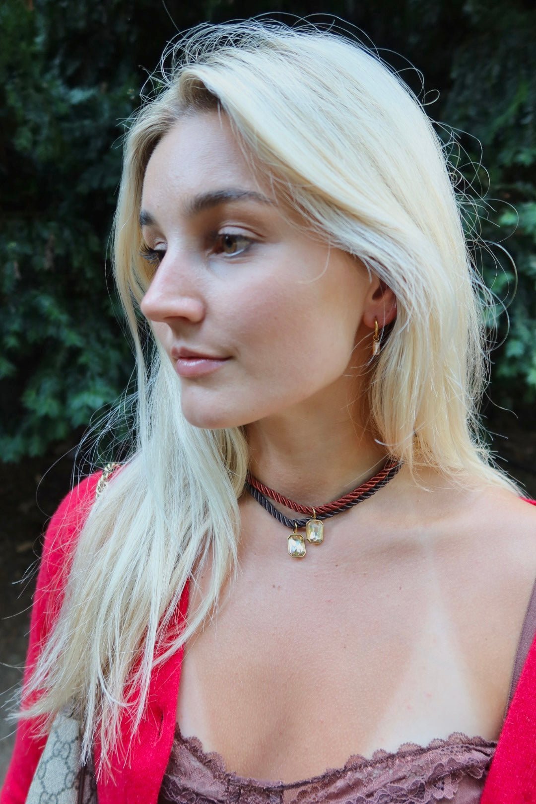 Huggie Charm Earrings - Edith Clear Gold - Shop LINNY CO