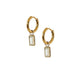 Huggie Charm Earrings - Edith Clear Gold - Shop LINNY CO