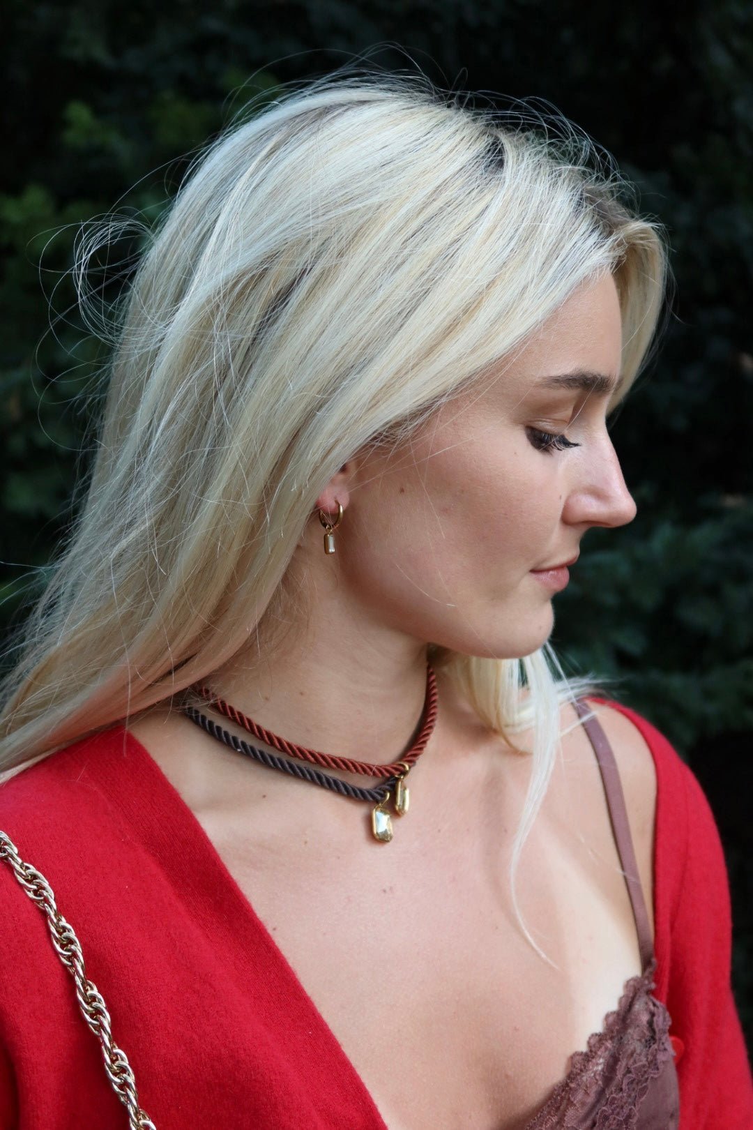 Huggie Charm Earrings - Edith Clear Gold - Shop LINNY CO