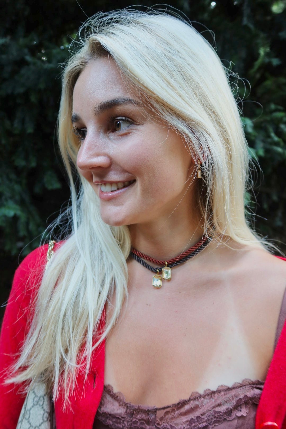 Huggie Charm Earrings - Edith Clear Gold - Shop LINNY CO