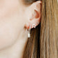 Huggie Charm Earrings - Edith Clear Silver - Shop LINNY CO