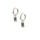 Huggie Charm Earrings - Edith Clear Silver - Shop LINNY CO