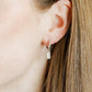Huggie Charm Earrings - Edith Clear Silver - Shop LINNY CO