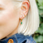 Huggie Charm Earrings - Edith Green Gold - Shop LINNY CO
