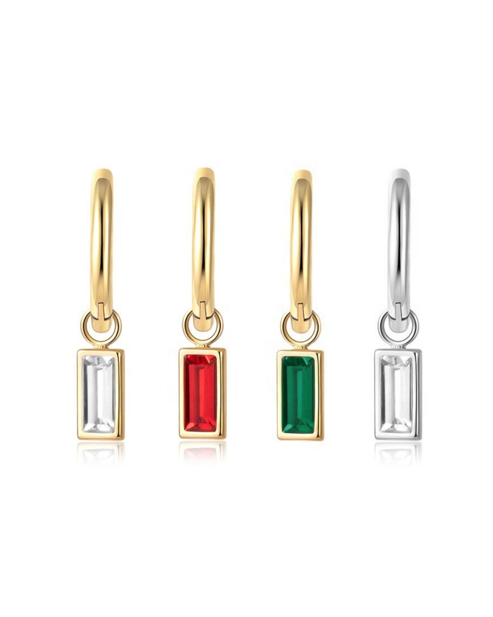 Huggie Charm Earrings - Edith Green Gold - Shop LINNY CO