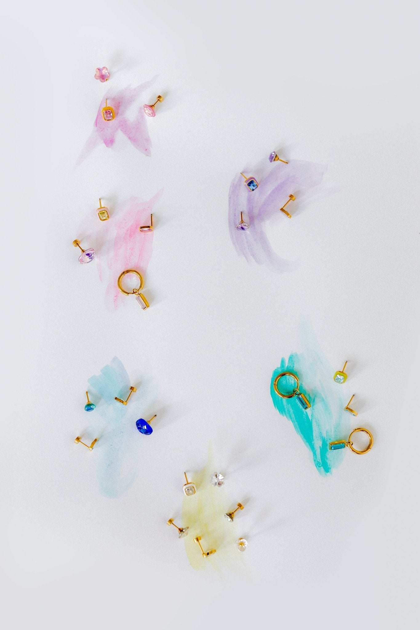 Huggie Charm Earrings - Edith Pink Gold - Shop LINNY CO