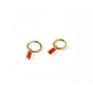 Huggie Charm Earrings - Edith Red Gold - Shop LINNY CO