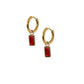 Huggie Charm Earrings - Edith Red Gold - Shop LINNY CO