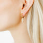 Huggie Charm Earrings - Esther Cross Clear - Shop LINNY CO