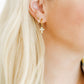 Huggie Charm Earrings - Esther Cross Clear - Shop LINNY CO
