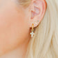 Huggie Charm Earrings - Esther Cross Clear - Shop LINNY CO