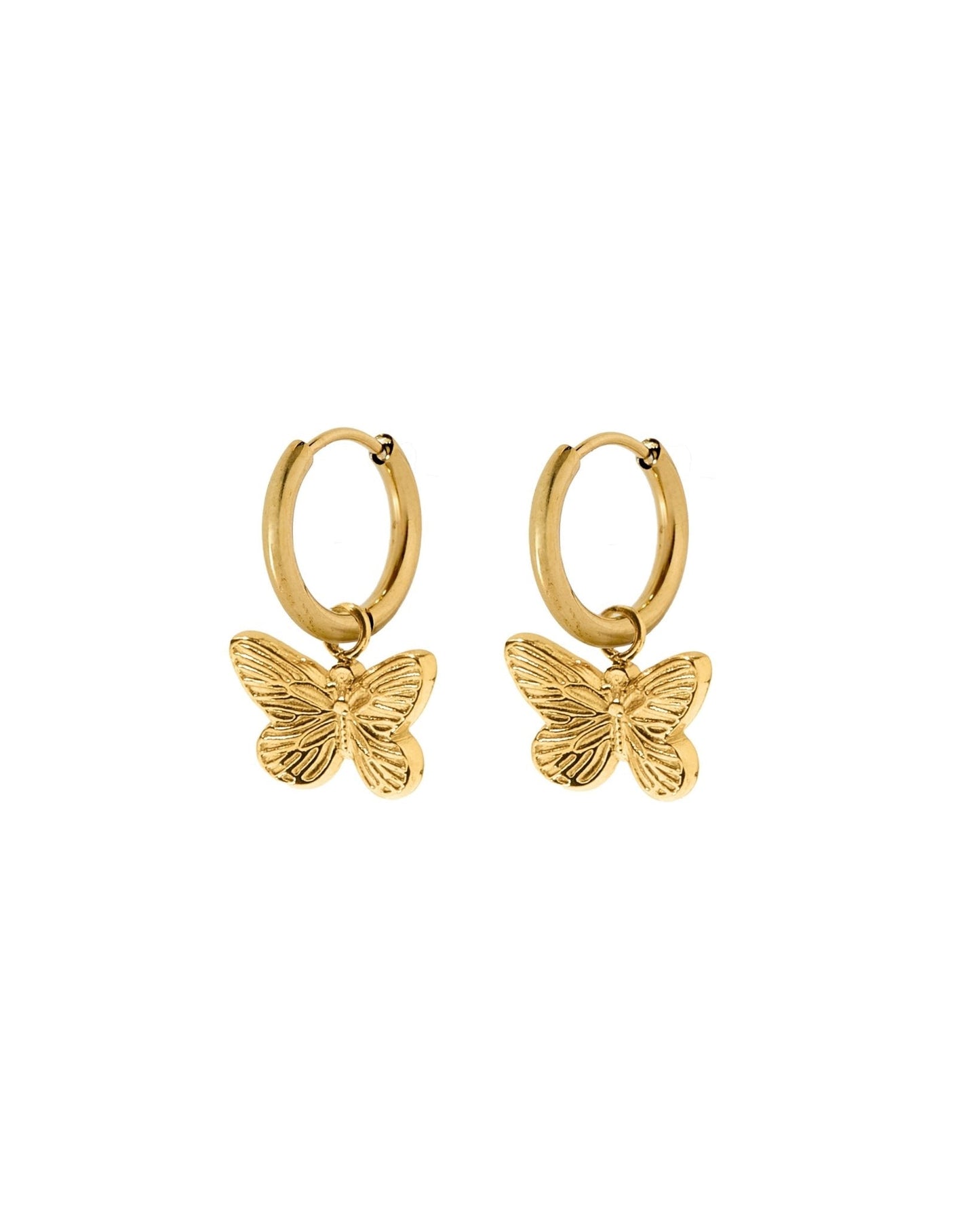 Huggie Charm Earrings - Faye Butterfly Gold - Shop LINNY CO