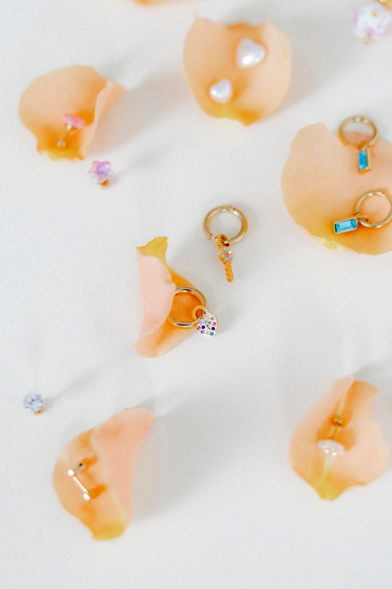 Huggie Charm Earrings - Lock and Key Gold - Shop LINNY CO