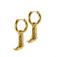 Huggie Charm Earrings - Luca Boot Gold - Shop LINNY CO