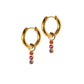Huggie Charm Earrings - Marigold Pink and Purple - Shop LINNY CO